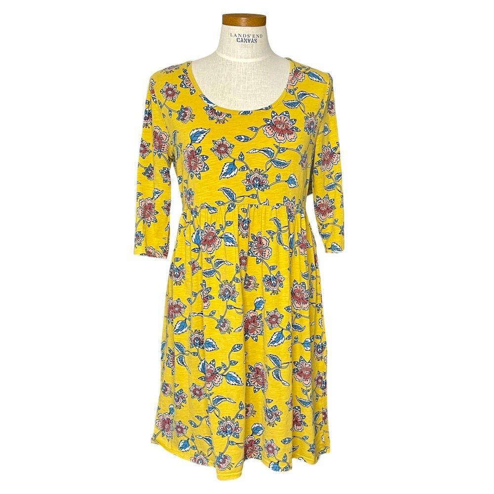 Matilda Jane SzM Yellow Floral Mini Pullover Cotton Dress A Place in the Sun